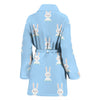 Rabbit Bunny Print Pattern Pattern Print Women Long Robe-grizzshop