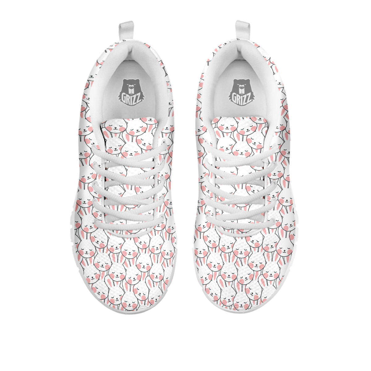 Rabbit Cute Print Pattern White Sneaker-grizzshop