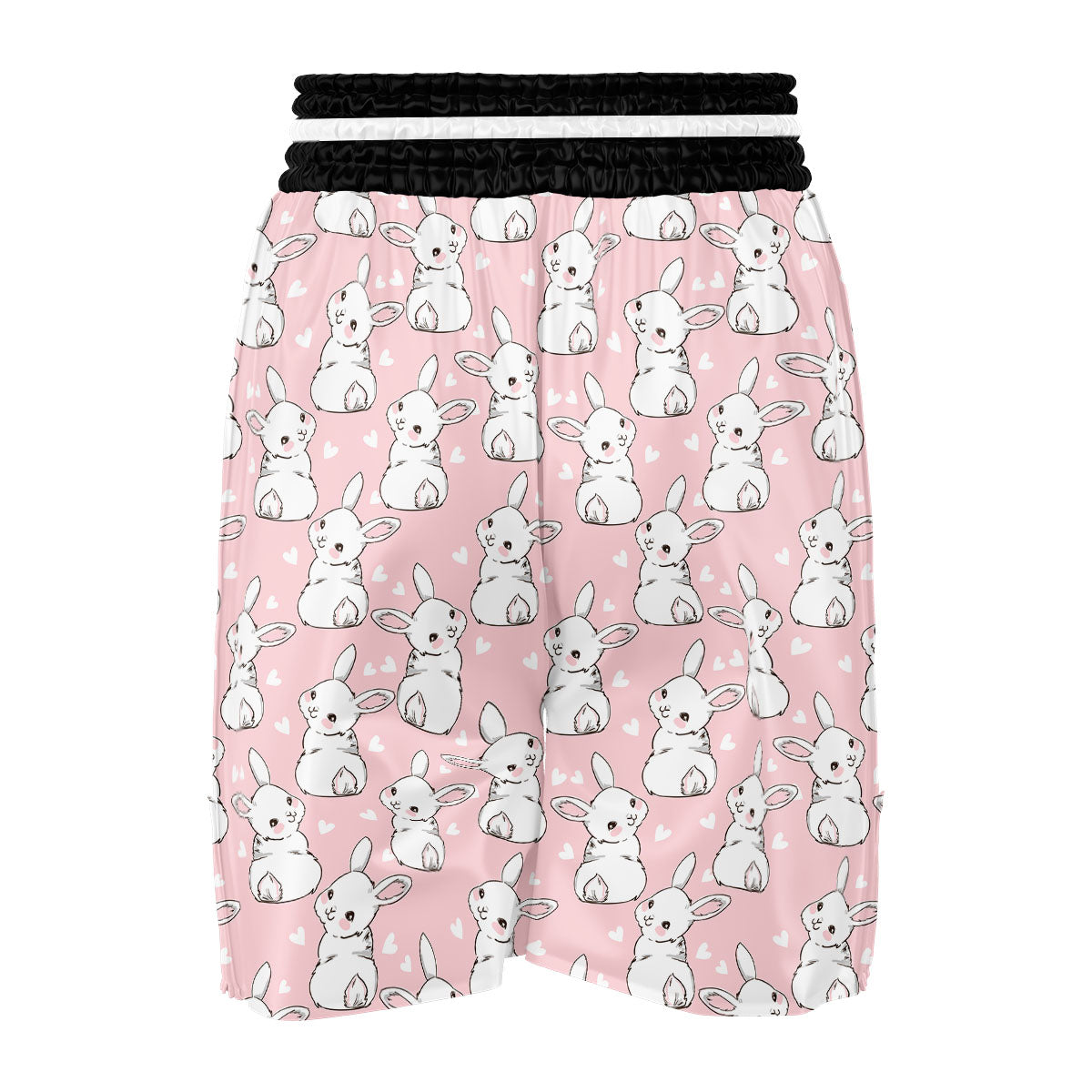 Rabbit Pink Print Pattern Boxing Shorts-grizzshop