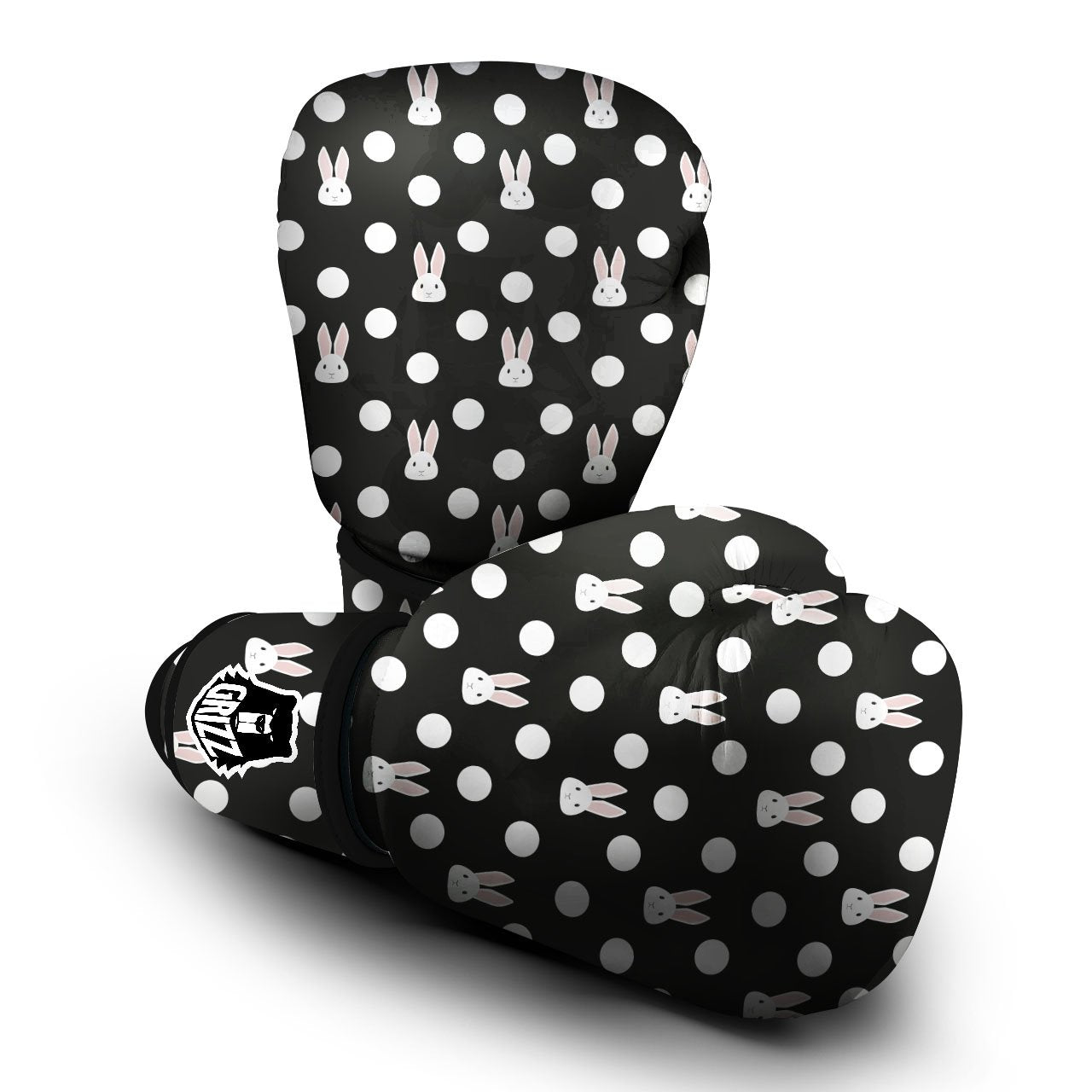 Rabbit Polka Dot Print Pattern Boxing Gloves-grizzshop