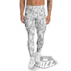 Rabbit White And Black Print Pattern Men's Leggings-grizzshop