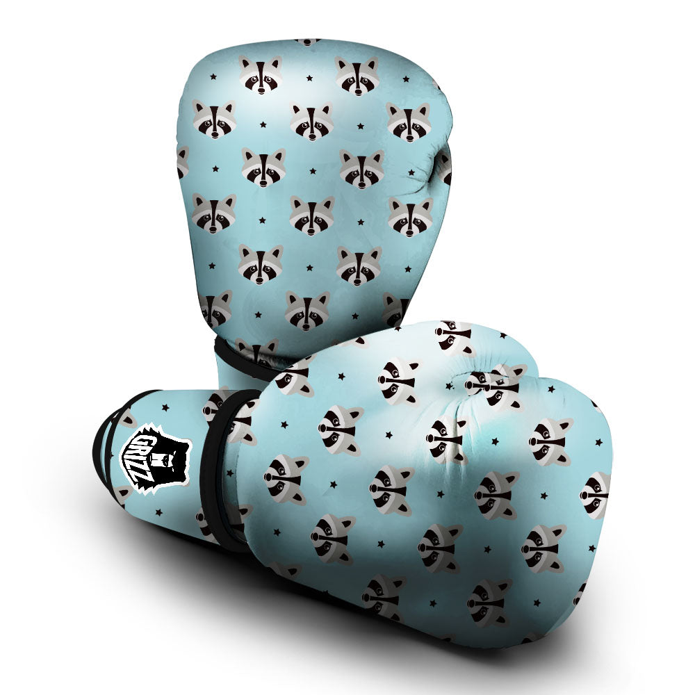 Raccoon Cartoon Print Pattern Boxing Gloves-grizzshop