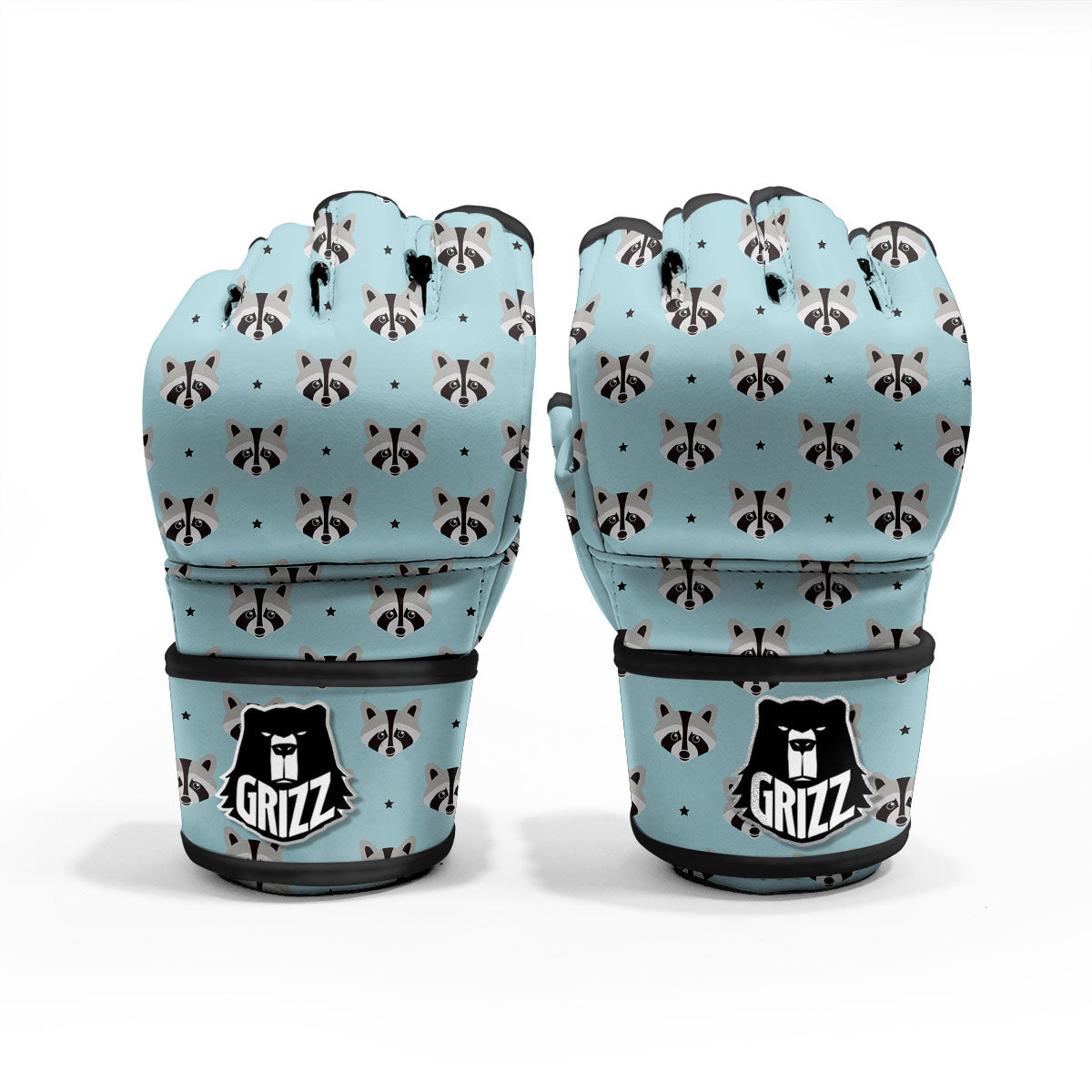 Raccoon Cartoon Print Pattern MMA Gloves-grizzshop
