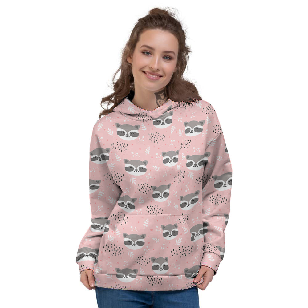 Raccoon Cute Print Pattern Women's Hoodie-grizzshop