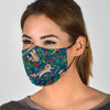 Raccoon Floral Pattern Print Face Mask-grizzshop