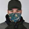 Raccoon Floral Pattern Print Face Mask-grizzshop