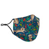 Raccoon Floral Pattern Print Face Mask-grizzshop