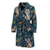 Raccoon Floral Pattern Print Men Long Robe-grizzshop