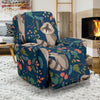 Raccoon Floral Pattern Print Recliner Cover-grizzshop