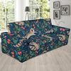 Raccoon Floral Pattern Print Sofa Covers-grizzshop