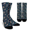 Raccoon Floral Pattern Print Unisex Crew Socks-grizzshop