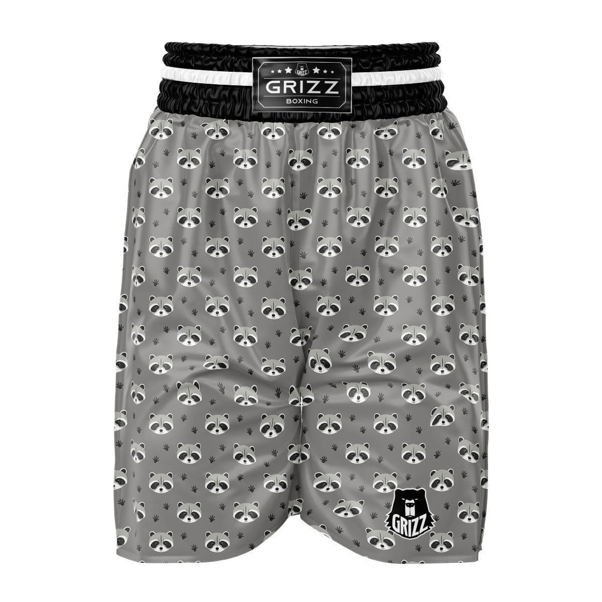 Raccoon Grey Print Pattern Boxing Shorts-grizzshop