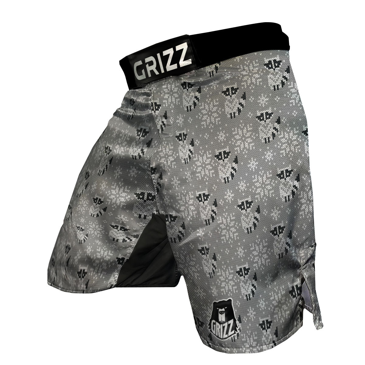 Raccoon Knitted Print Pattern MMA Shorts-grizzshop