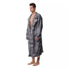 Raccoon Knitted Print Pattern Men's Robe-grizzshop