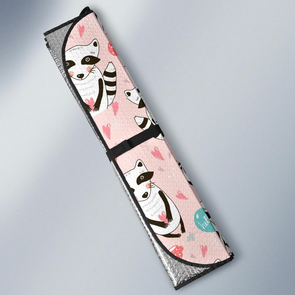 Raccoon Pattern Print Car Sun Shade-grizzshop