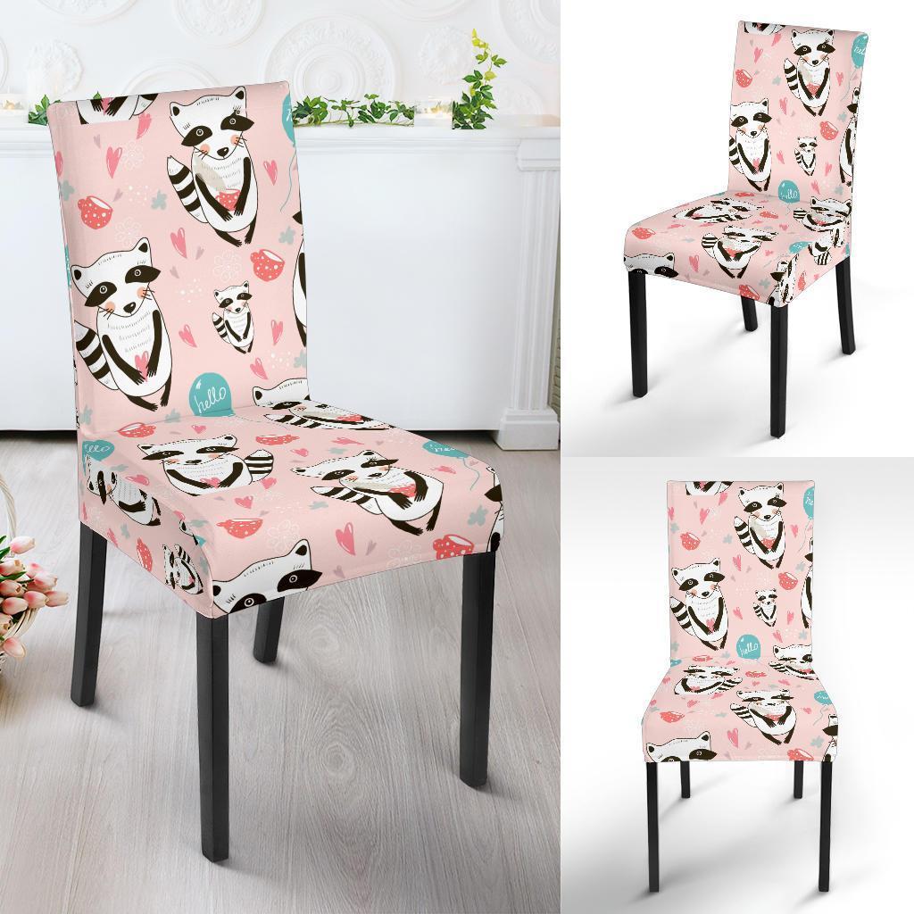 Raccoon Pattern Print Chair Cover-grizzshop