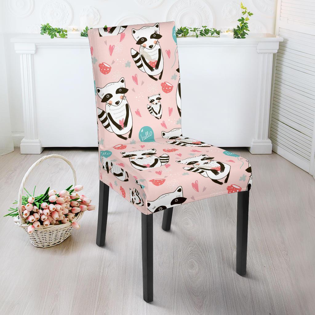 Raccoon Pattern Print Chair Cover-grizzshop