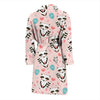 Raccoon Pattern Print Men Long Robe-grizzshop