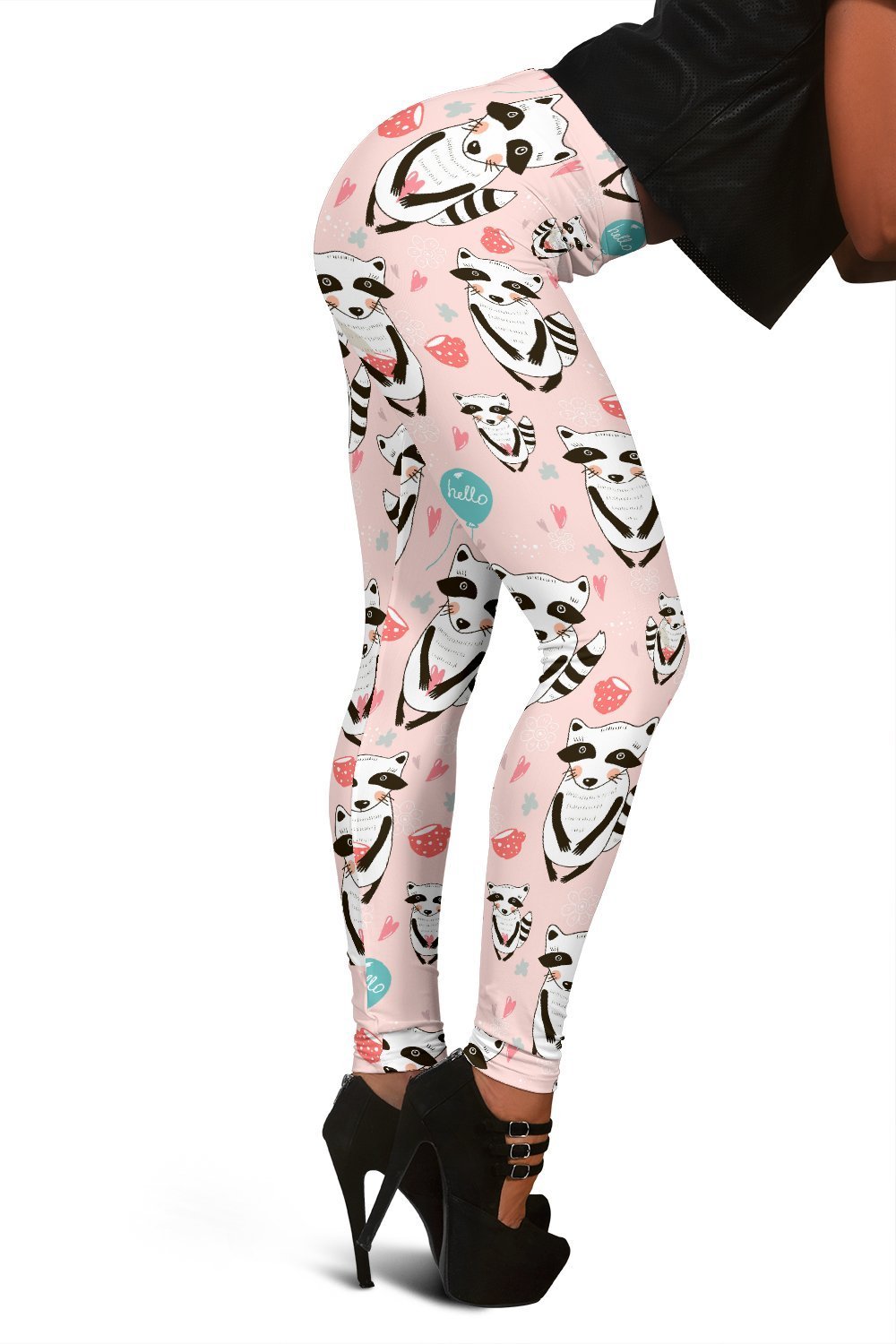 Raccoon Pattern Print Print Pattern Women Leggings-grizzshop