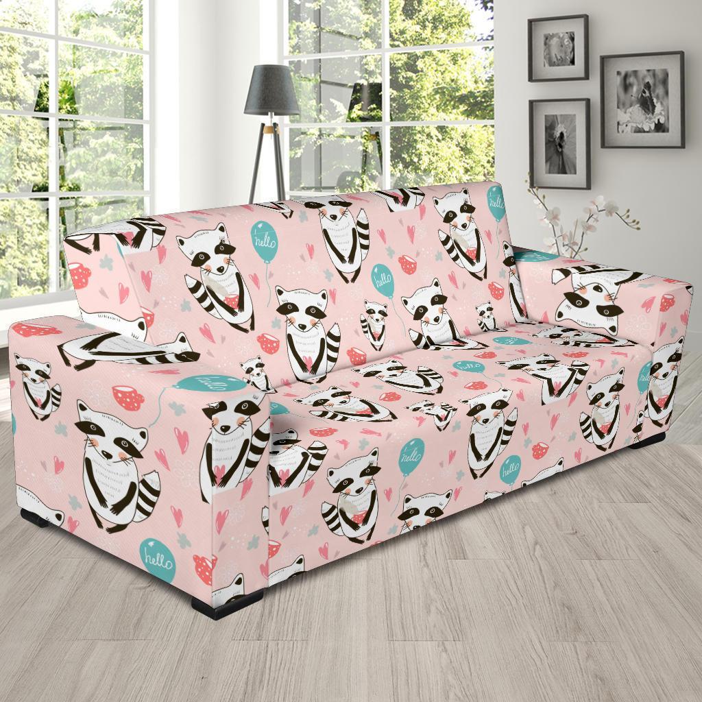 Raccoon Pattern Print Sofa Covers-grizzshop