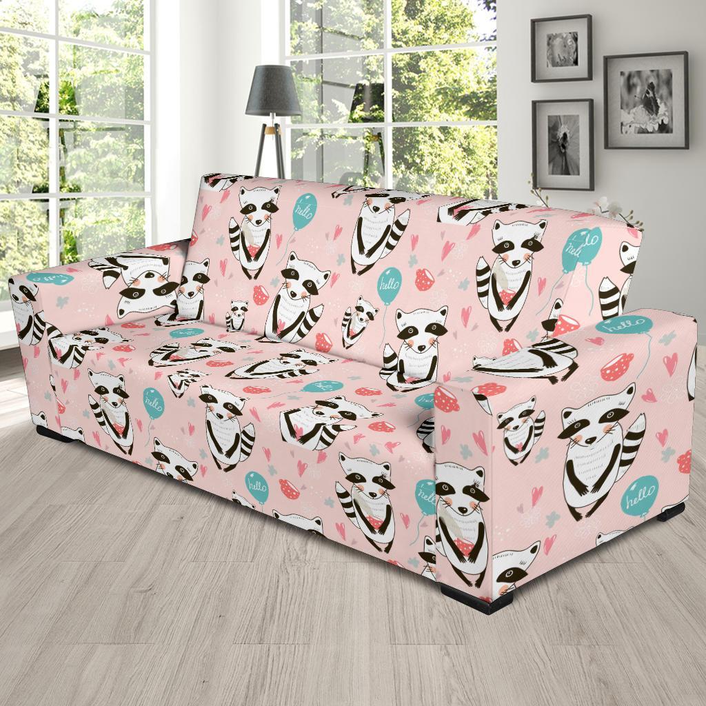 Raccoon Pattern Print Sofa Covers-grizzshop