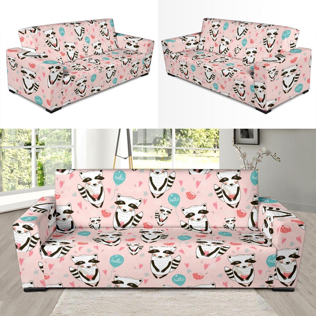 Raccoon Pattern Print Sofa Covers-grizzshop