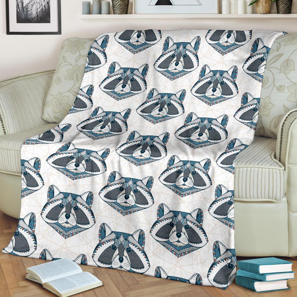 Raccoon Print Pattern Blanket-grizzshop