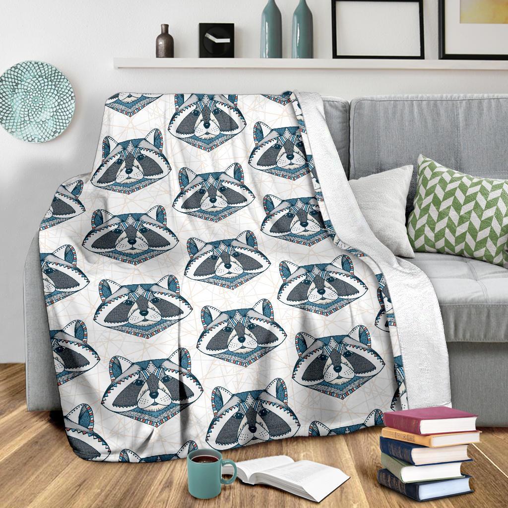 Raccoon Print Pattern Blanket-grizzshop