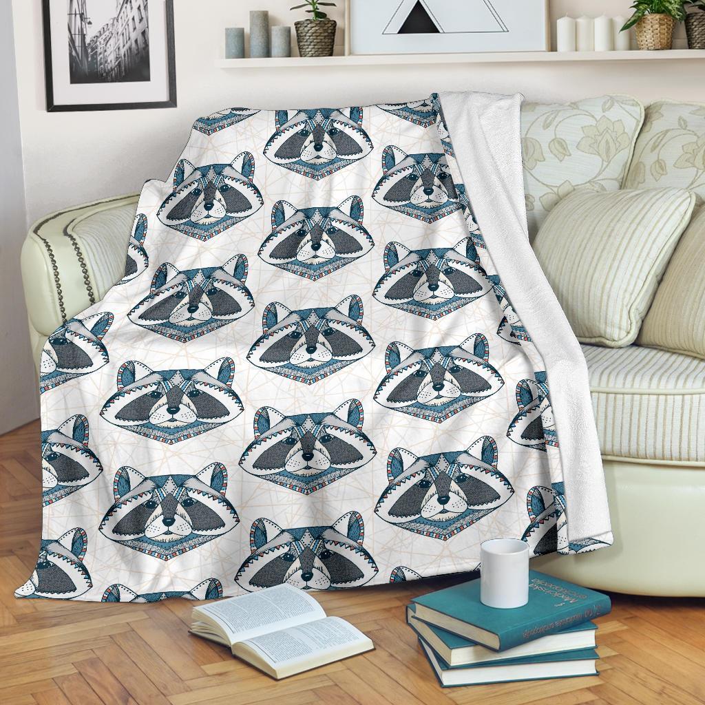 Raccoon Print Pattern Blanket-grizzshop