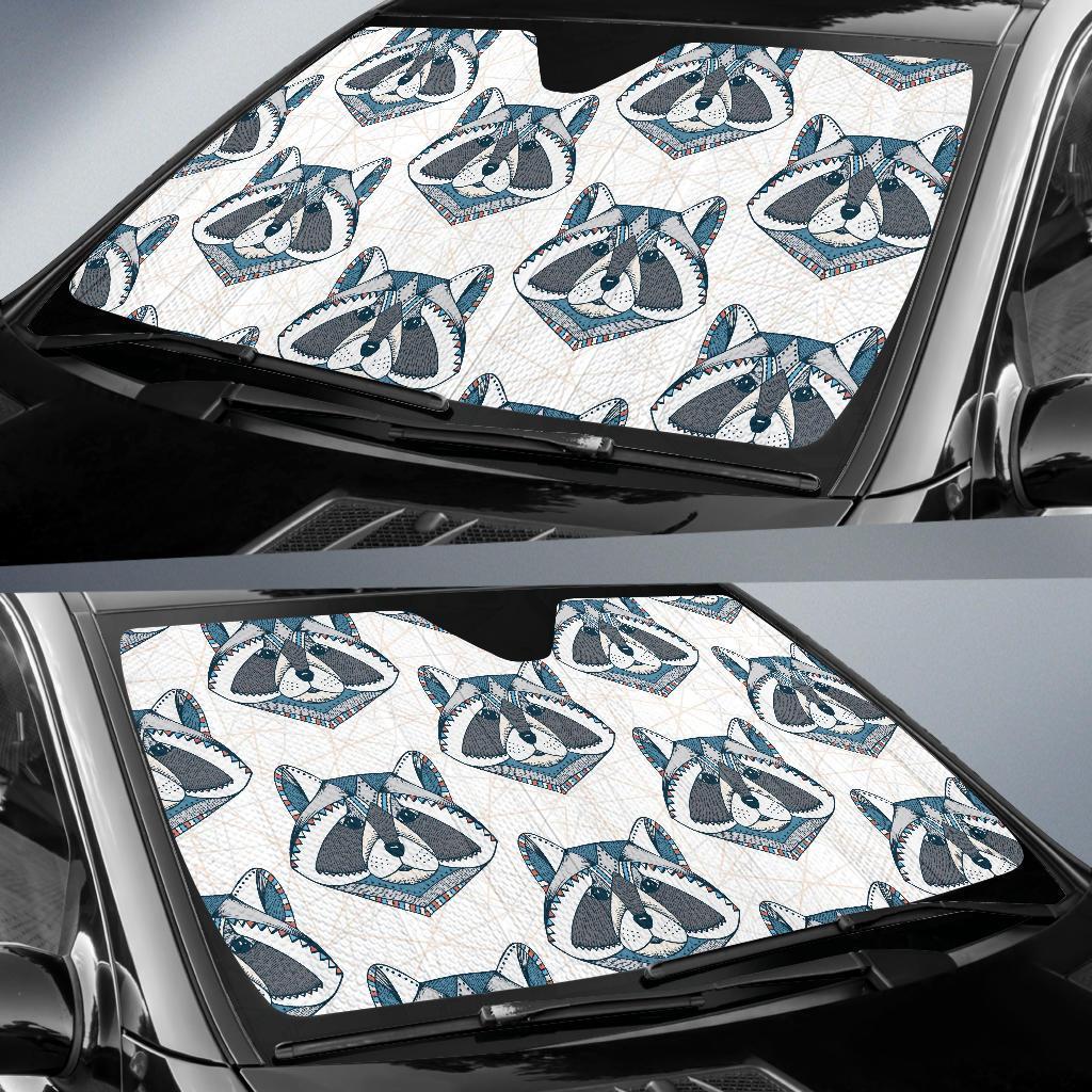 Raccoon Print Pattern Car Sun Shade-grizzshop