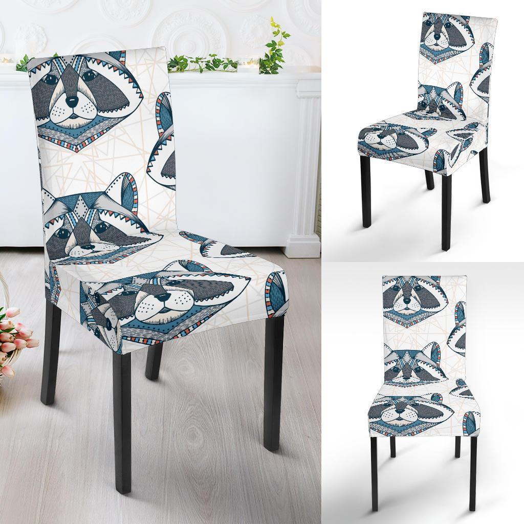 Raccoon Print Pattern Chair Cover-grizzshop