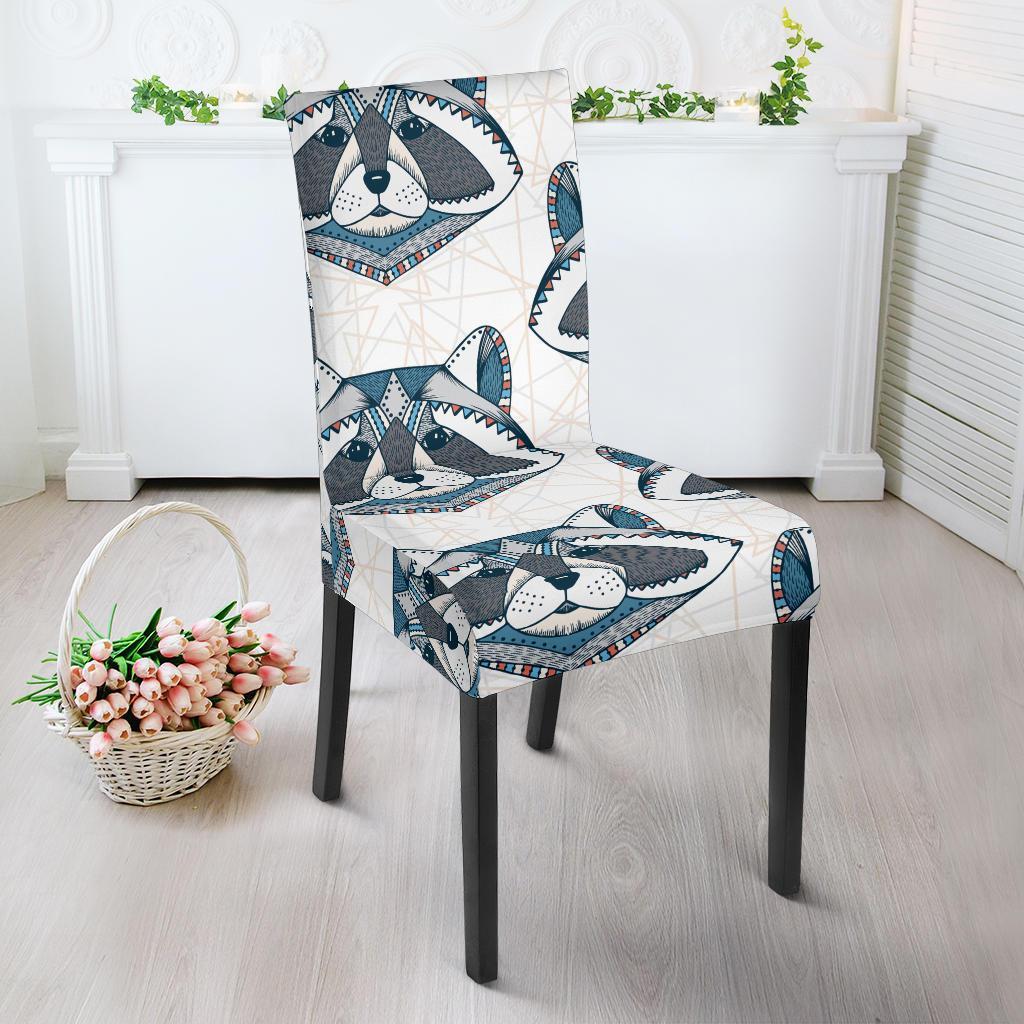 Raccoon Print Pattern Chair Cover-grizzshop