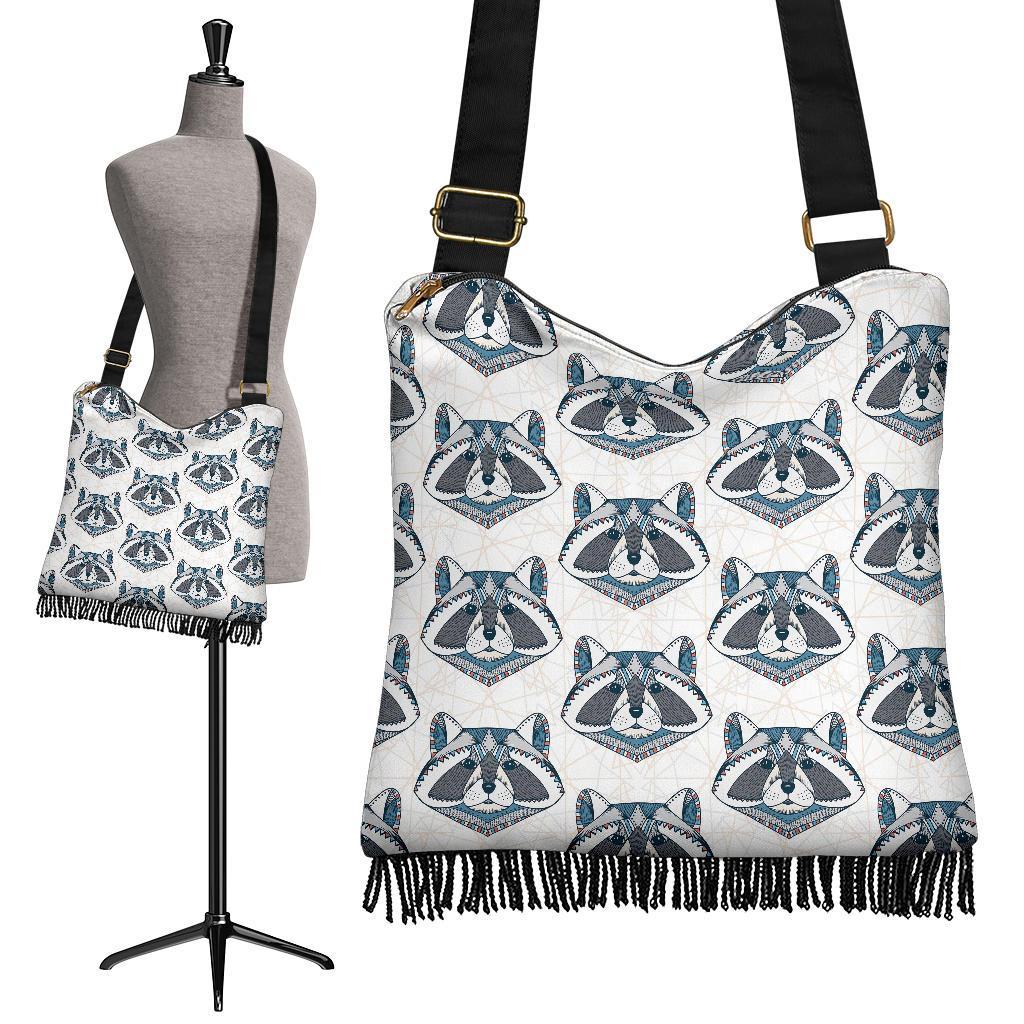 Raccoon Print Pattern Crossbody Bags-grizzshop