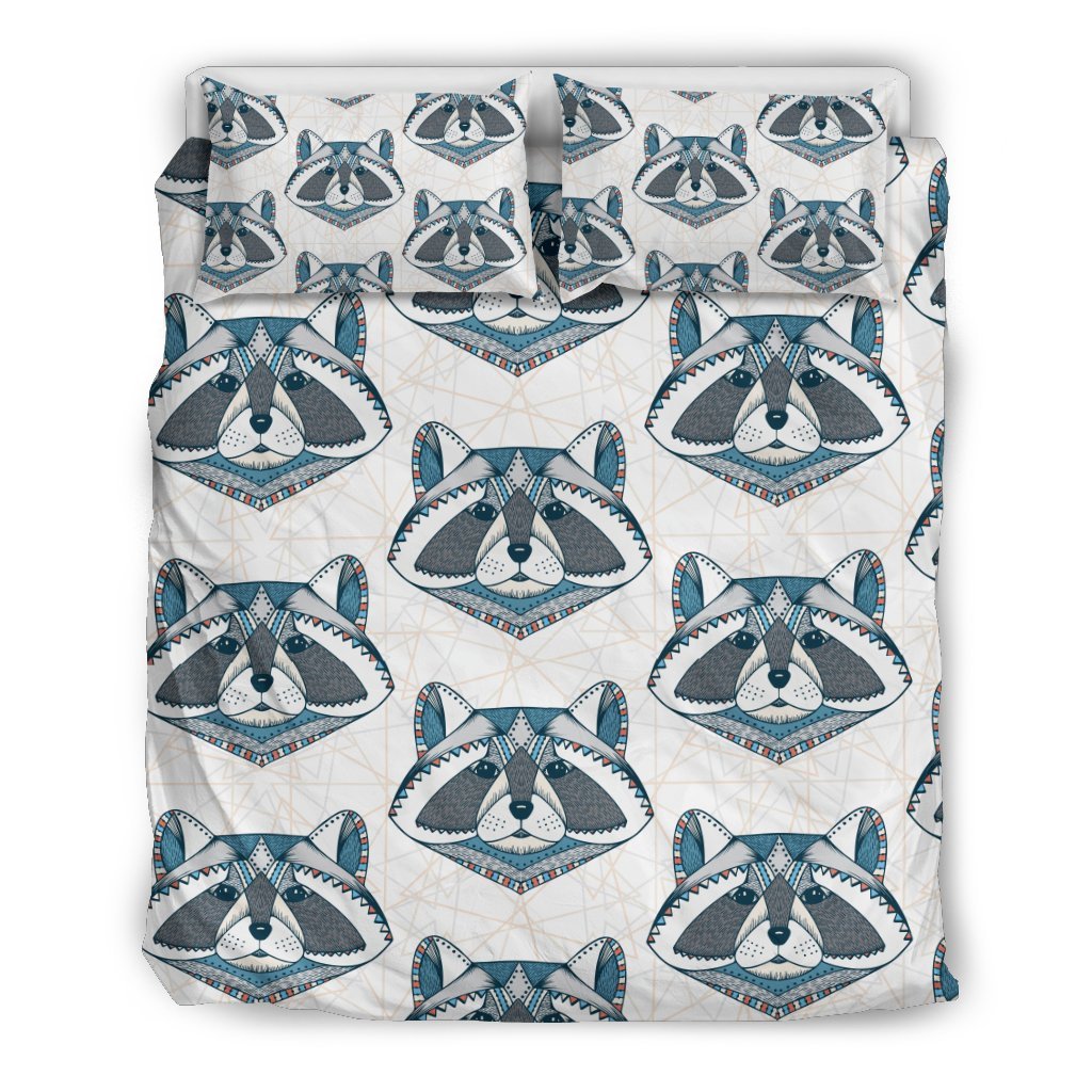 Raccoon Print Pattern Duvet Cover Bedding Set-grizzshop