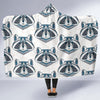 Raccoon Print Pattern Hooded Blanket-grizzshop