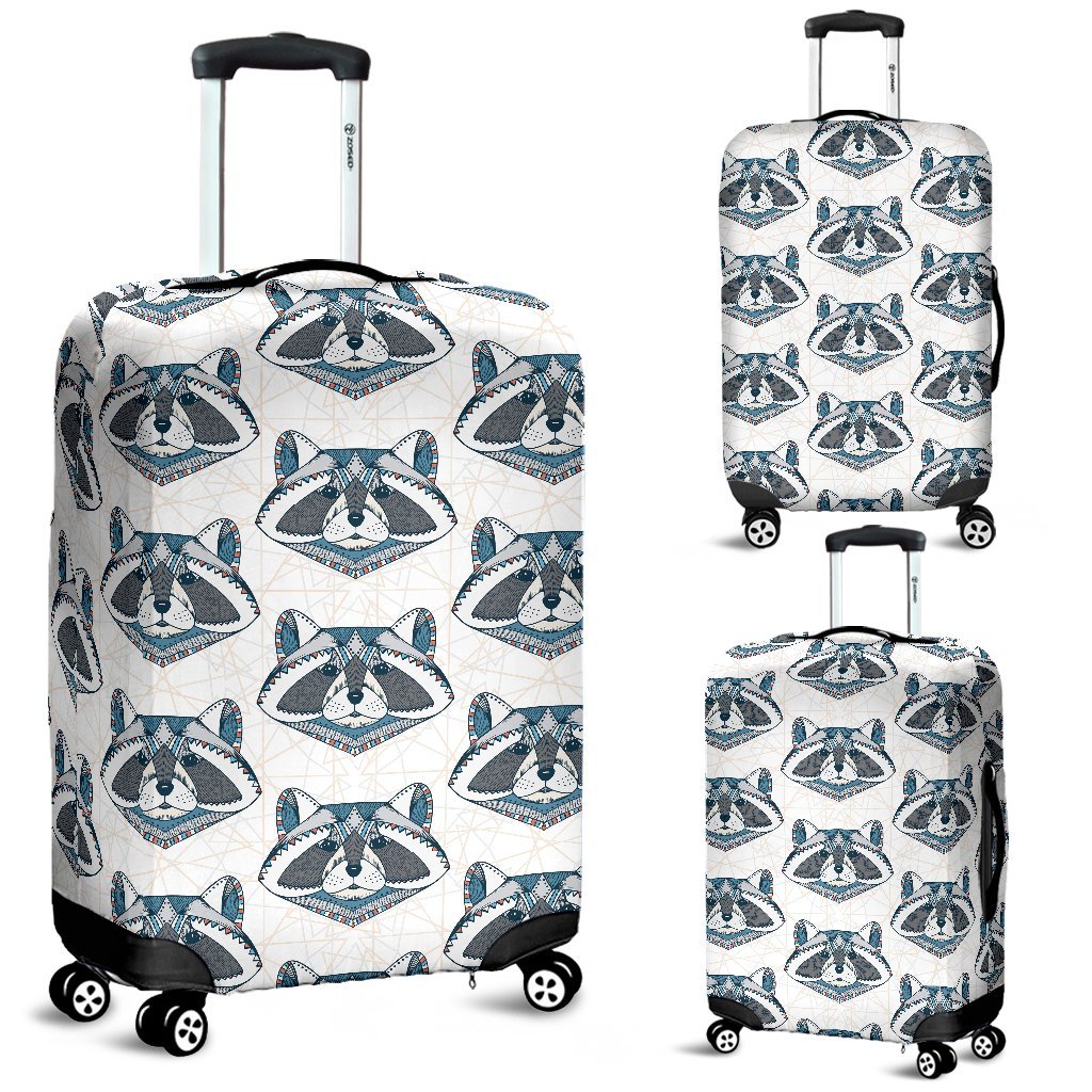 Raccoon Print Pattern Luggage Cover Protector-grizzshop