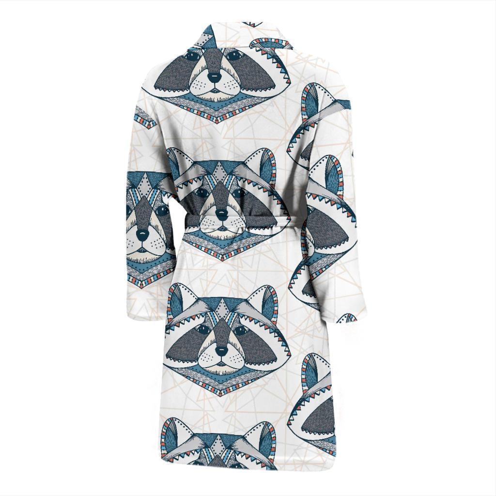 Raccoon Print Pattern Men Long Robe-grizzshop
