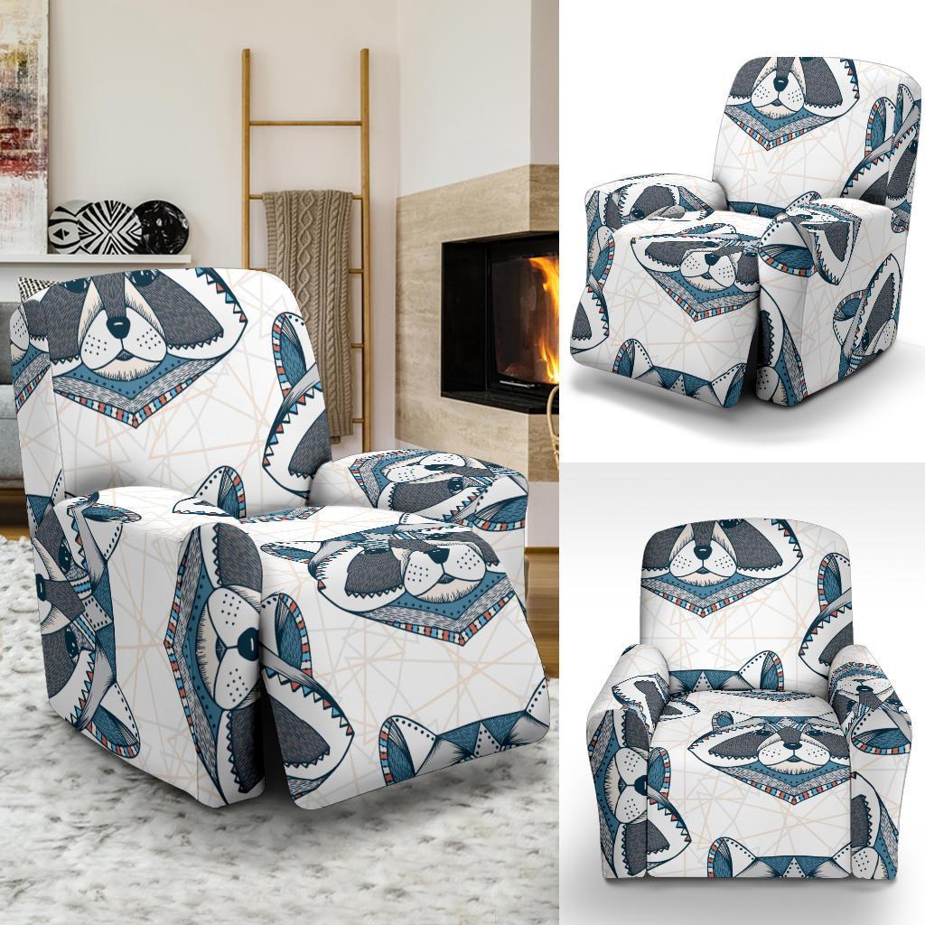 Raccoon Print Pattern Recliner Cover-grizzshop