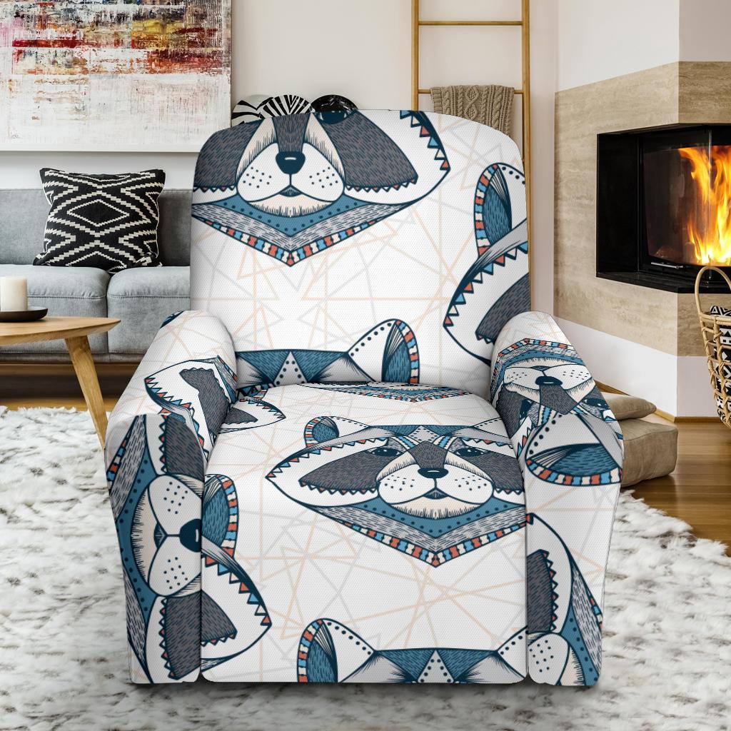 Raccoon Print Pattern Recliner Cover-grizzshop