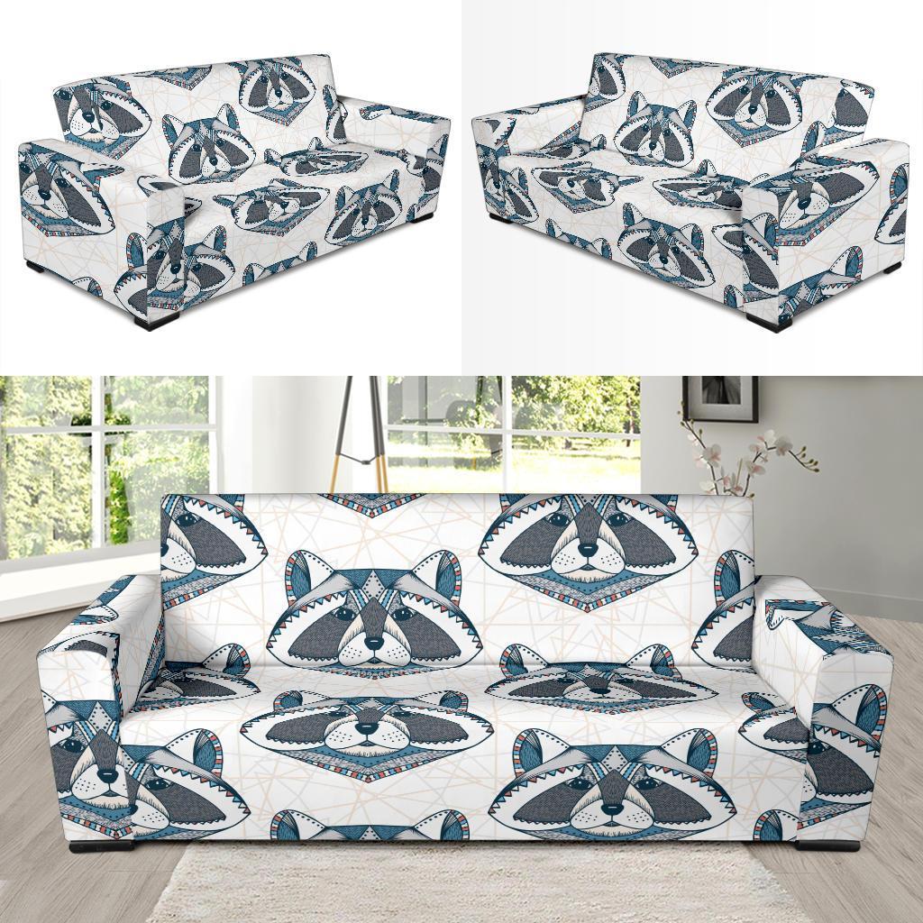 Raccoon Print Pattern Sofa Covers-grizzshop