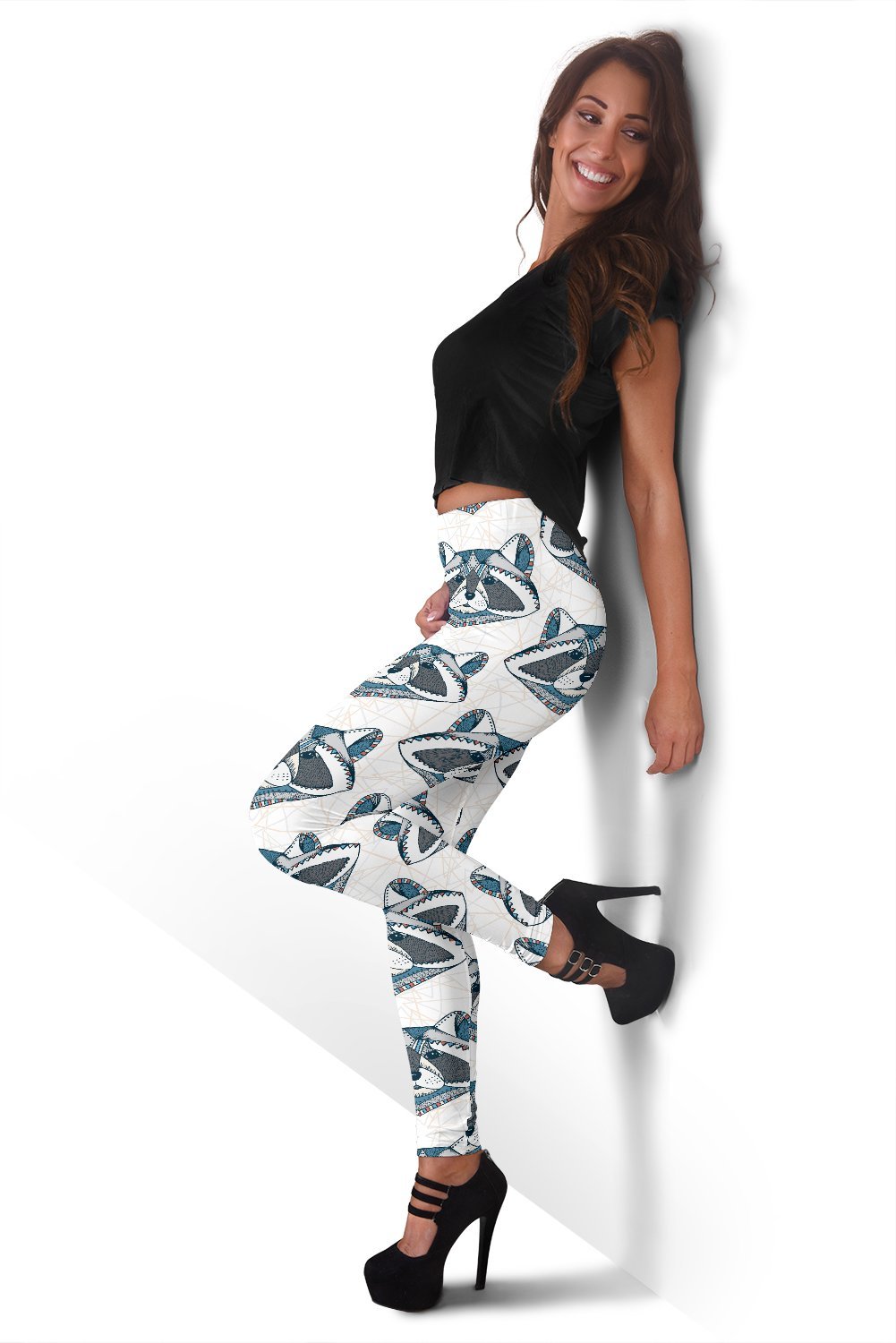 Raccoon Print Pattern Women Leggings-grizzshop