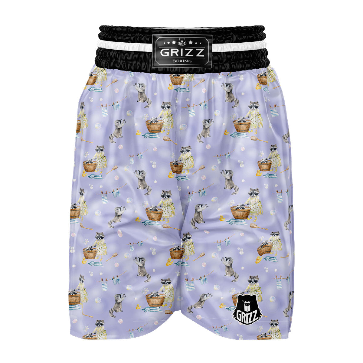 Raccoon Watercolor Print Pattern Boxing Shorts-grizzshop