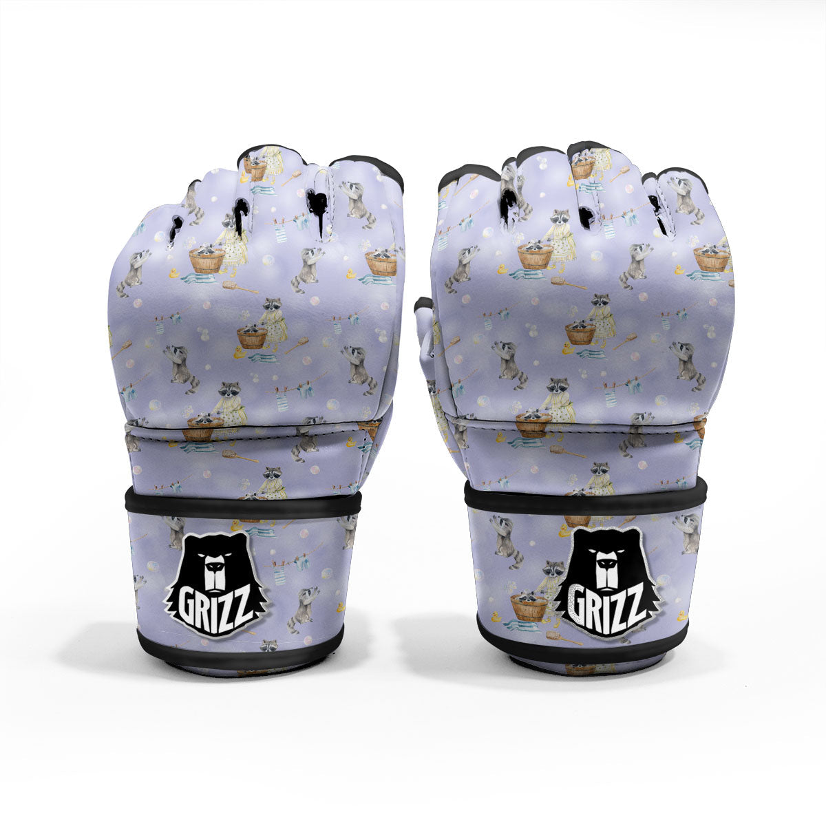 Raccoon Watercolor Print Pattern MMA Gloves-grizzshop