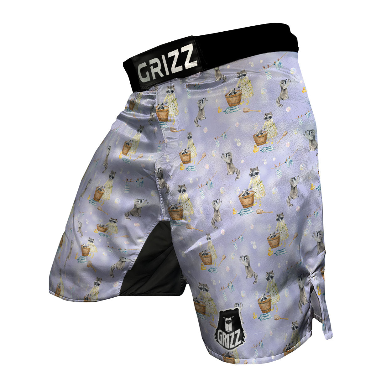 Raccoon Watercolor Print Pattern MMA Shorts-grizzshop