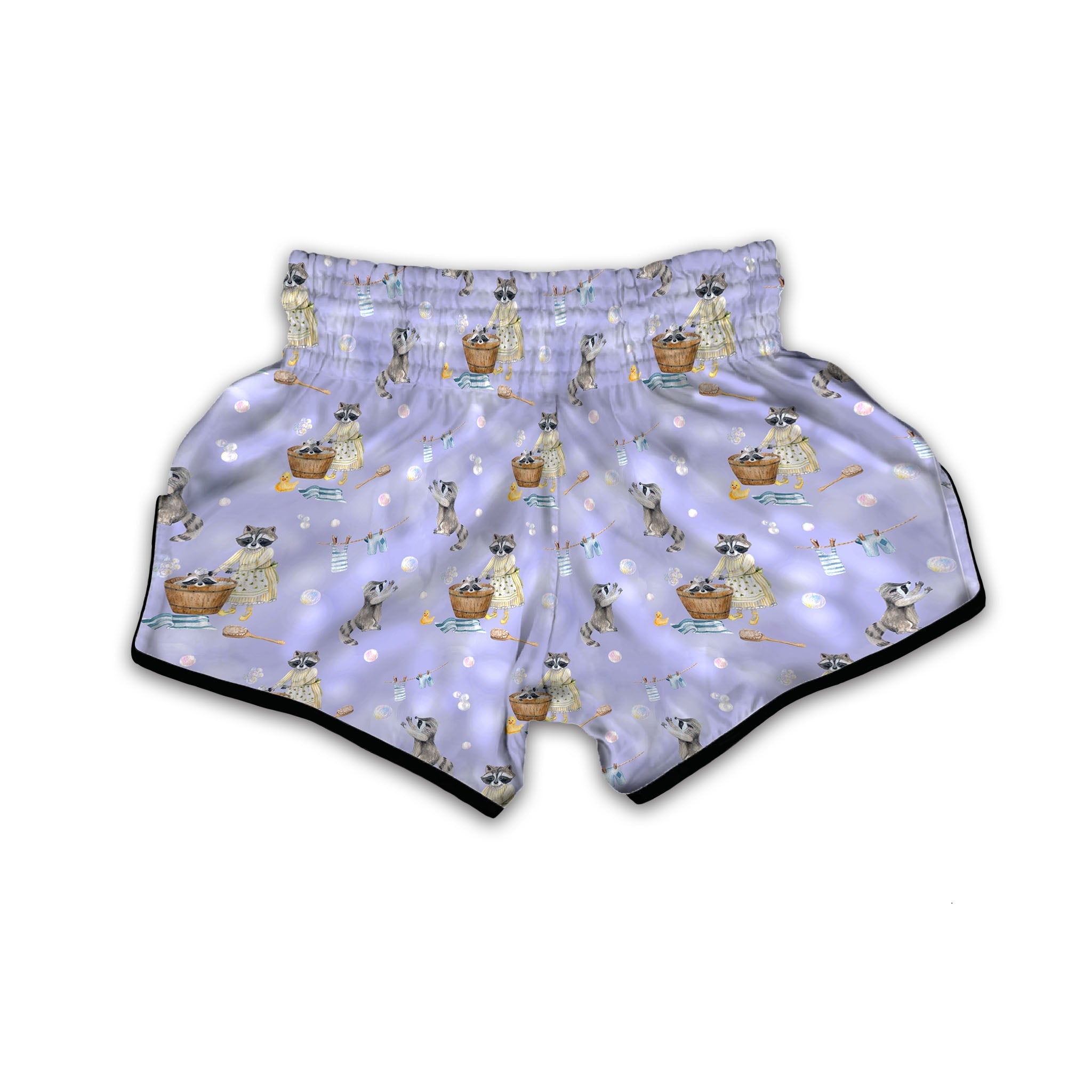 Raccoon Watercolor Print Pattern Muay Thai Boxing Shorts-grizzshop
