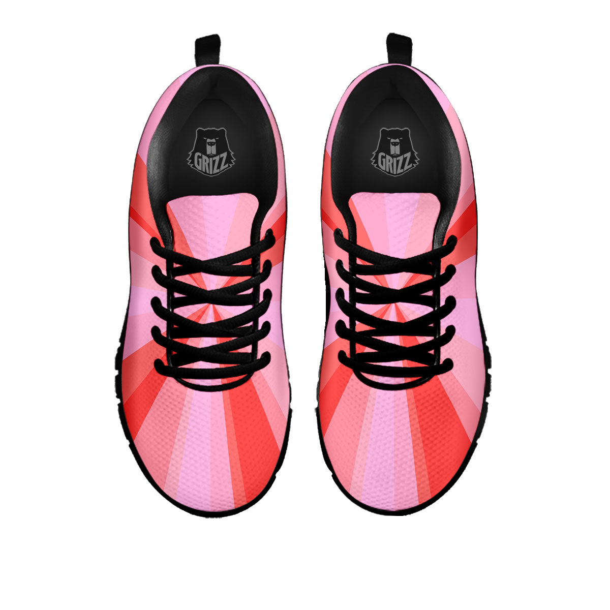 Radial Rays Pink Print Black Sneaker-grizzshop