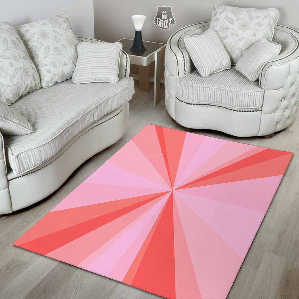Radial Rays Pink Print Floor Mat-grizzshop