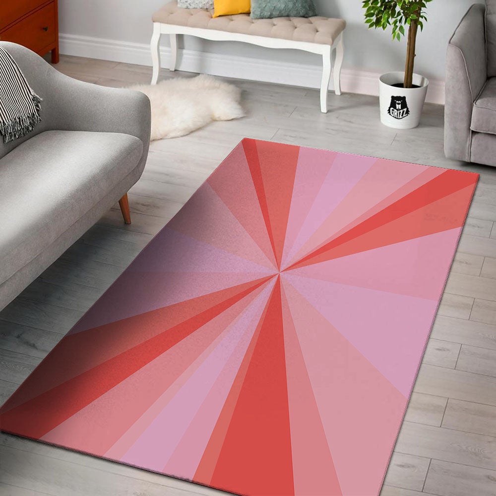 Radial Rays Pink Print Floor Mat-grizzshop