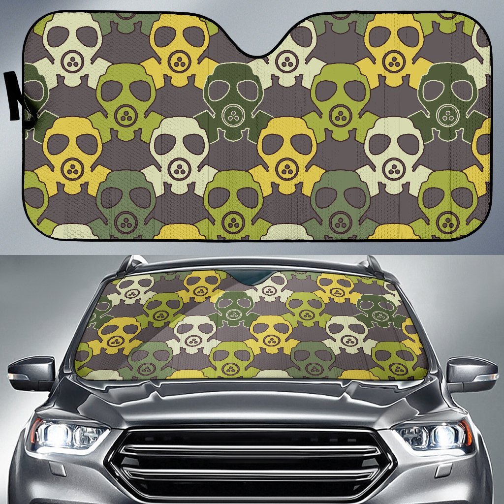 Radiation Mask Pattern Print Car Sun Shade-grizzshop