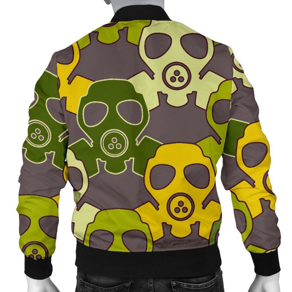 Radiation Mask Pattern Print Men's Bomber Jacket-grizzshop